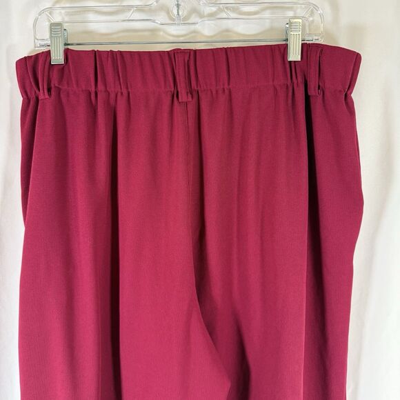Halara Wide Leg Capri Women's XL Tall Purple Red Pull On Pleated Pockets - Picture 9 of 10
